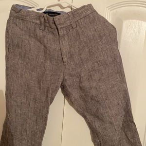 Boys crewcuts dress pants. 100% linen gray color adjustable waistbands.